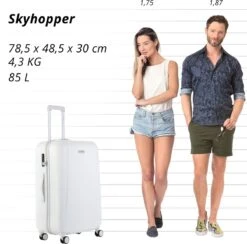 CarryOn Skyhopper Reiskoffer - 78cm TSA Trolley Met OKOBAN - Dubbele Wielen - Wit -Bagage Kortingen Winkel 1200x1185 5
