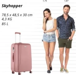 CarryOn Skyhopper Reiskoffer - 78cm TSA Trolley Met OKOBAN - Dubbele Wielen - Old Pink -Bagage Kortingen Winkel 1200x1192 3
