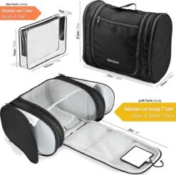 Grote Toilettas Met Spiegel, Haak + Binnenvakken + Zijvakken, Waterbestendig, Trip Vakantie Handbagage Mannen Vrouwen | Travel Organizer Kit 11 Grote Toilettas Met Spiegel, Haak + Binnenvakken + Zijvakken, Waterbestendig, Trip Vakantie Handbagage Mannen Vrouwen | Travel Organizer Kit -Bagage Kortingen Winkel 1200x1194 10