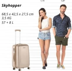 CarryOn Skyhopper Reiskoffer – 68.5cm TSA Trolley Met Expander En OKOBAN - Champagne -Bagage Kortingen Winkel 1200x1194 6