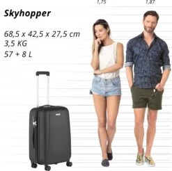 CarryOn Skyhopper Reiskoffer - 68.5cm TSA Trolley Met Expander En OKOBAN - Zwart -Bagage Kortingen Winkel 1200x1194 8