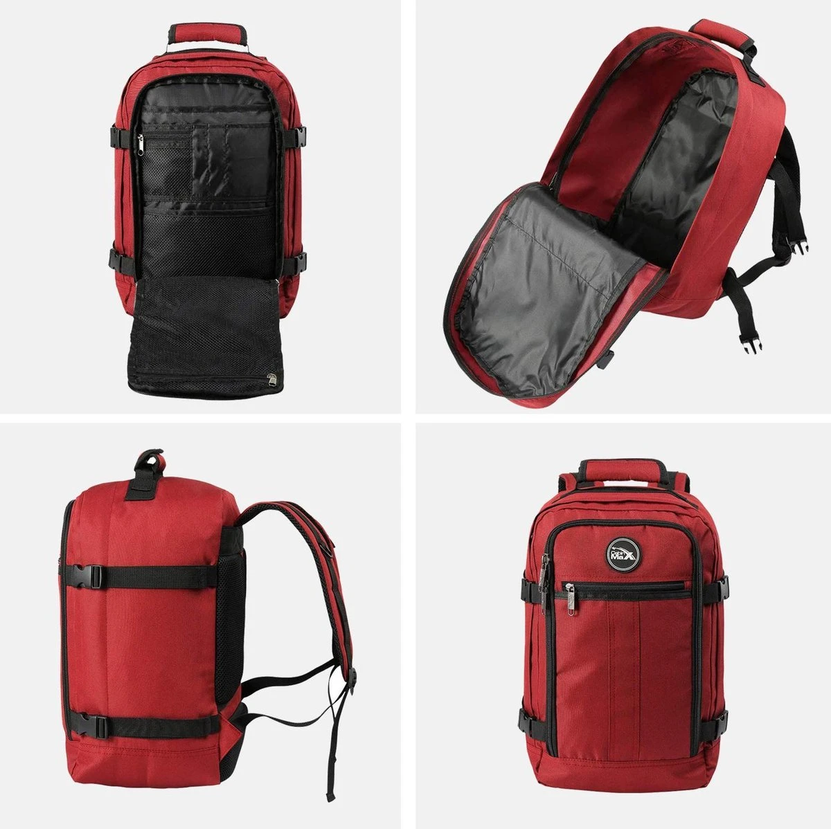 CabinMax Metz Reistas – Handbagage 20L – Rugzak – Schooltas - 40x25x20 Cm – Compact Backpack – Lichtgewicht – Oxide Rood 7 CabinMax Metz Reistas – Handbagage 20L – Rugzak – Schooltas - 40x25x20 Cm – Compact Backpack – Lichtgewicht – Oxide Rood - Afbeelding 5