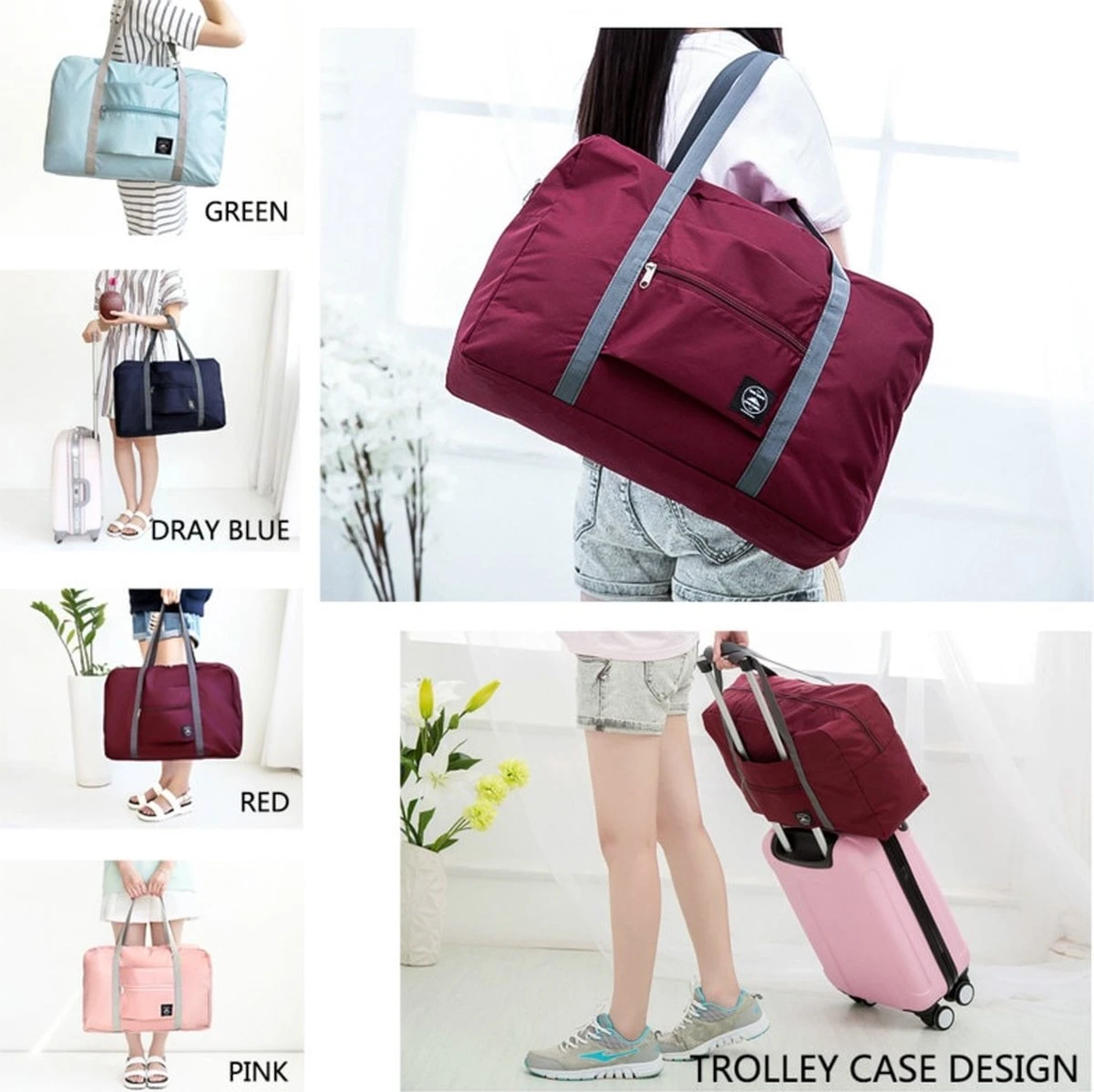 Merkloos Duffelbag - Reistas - Sporttas - Opvouwbare Reistas - Weekendtas - Strandtas - Roze 5 Merkloos Duffelbag - Reistas - Sporttas - Opvouwbare Reistas - Weekendtas - Strandtas - Roze - Afbeelding 3