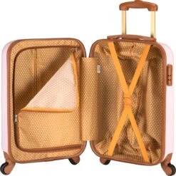 Princess Traveller Trendy Dots - Handbagage Koffer - Roze - S - 55cm -Bagage Kortingen Winkel 1200x1198