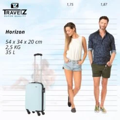 TravelZ Horizon Handbagagekoffer - 54cm Handbagage Trolley Met Gevoerde Binnenkant - Baby Blauw -Bagage Kortingen Winkel 1200x1199 7