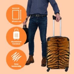 NoBoringSuitcases.com® Koffer Groot - Tijger - Wilde Dieren - Tijgerprint - Design - Trolley Koffer Met TSA-slot - Met Wielen - 90 Liter - Reiskoffer - 66 Cm -Bagage Kortingen Winkel 1200x1200 1041
