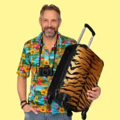 NoBoringSuitcases.com® Koffer Groot - Tijger - Wilde Dieren - Tijgerprint - Design - Trolley Koffer Met TSA-slot - Met Wielen - 90 Liter - Reiskoffer - 66 Cm -Bagage Kortingen Winkel 1200x1200 1044