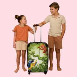 NoBoringSuitcases.com® Koffer Groot - Jungle - Dieren - Groen - Kinderen - Trolley Koffer Met TSA-slot - Met Wielen - 90 Liter - Reiskoffer - 66 Cm -Bagage Kortingen Winkel 1200x1200 1112