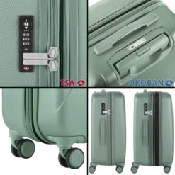 CarryOn Skyhopper Reiskoffer - 68.5cm TSA Trolley Met Expander En OKOBAN - Olijf -Bagage Kortingen Winkel 1200x1200 1135