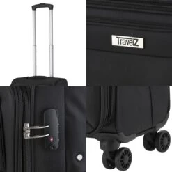 Travelz Softspinner TSA Reiskoffer 67cm - Zachte Reiskoffer Met Expander - Zwart -Bagage Kortingen Winkel 1200x1200 1159