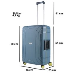 CarryOn Steward TSA Reiskoffer - 65cm Trolley Met Kliksloten - Dubbele Wielen - Blauw -Bagage Kortingen Winkel 1200x1200 1254