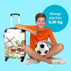 NoBoringSuitcases.com® Koffer Groot - Boerderij - Dieren - Trekker - Jongens - Trolley Koffer Met TSA-slot - Met Wielen - 90 Liter - Reiskoffer - 66 Cm -Bagage Kortingen Winkel 1200x1200 1260