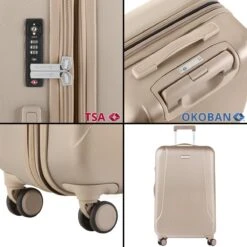 CarryOn Skyhopper Reiskoffer - 78cm TSA Trolley Met OKOBAN - Dubbele Wielen - Champagne -Bagage Kortingen Winkel 1200x1200 1285