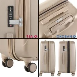 CarryOn Skyhopper Reiskoffer – 68.5cm TSA Trolley Met Expander En OKOBAN - Champagne -Bagage Kortingen Winkel 1200x1200 1314