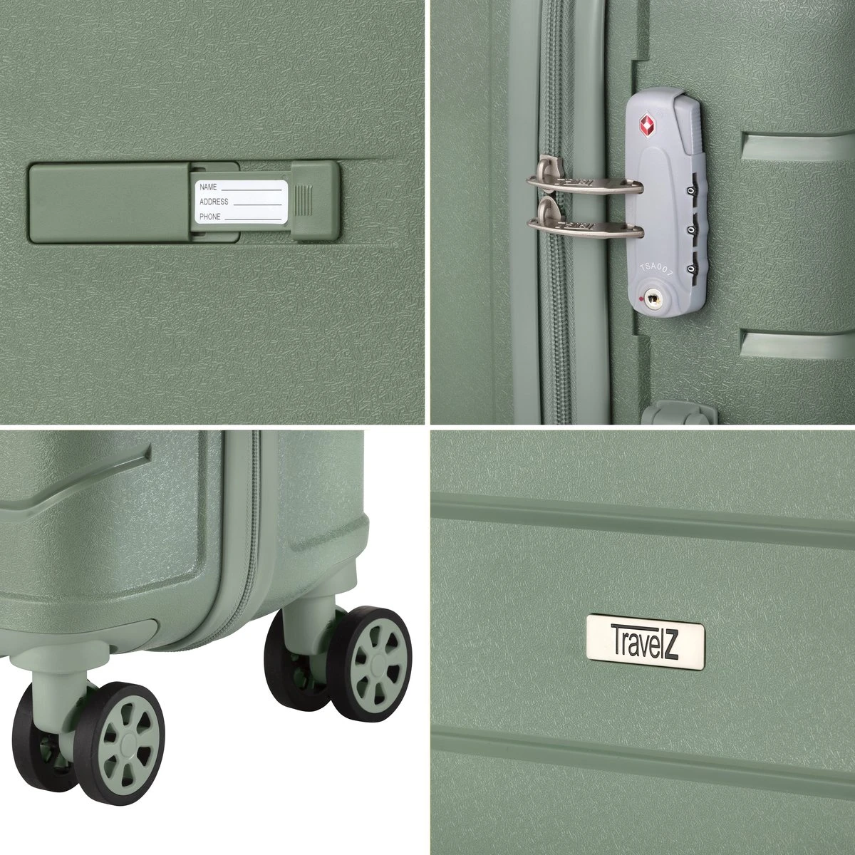 TravelZ Big Bars Reiskoffer 78 Cm Met Dubbele Wielen - Trolley Koffer Met TSA-slot - Olijf 8 TravelZ Big Bars Reiskoffer 78 Cm Met Dubbele Wielen - Trolley Koffer Met TSA-slot - Olijf - Afbeelding 6