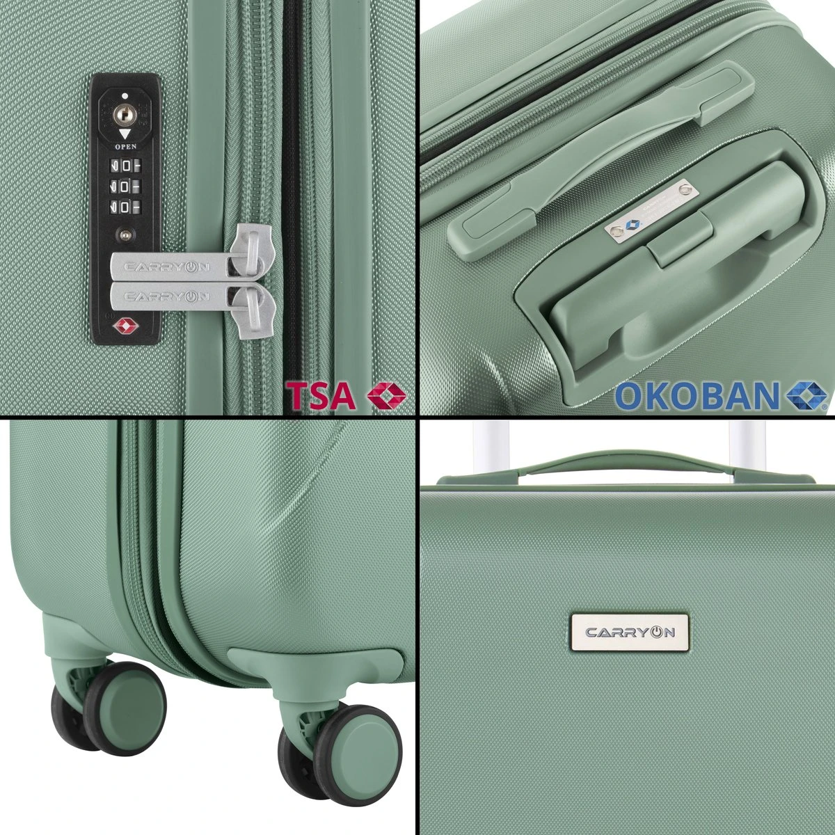 CarryOn Skyhopper Reiskoffer - 78cm TSA Trolley Met OKOBAN - Dubbele Wielen - Olijf 9 CarryOn Skyhopper Reiskoffer - 78cm TSA Trolley Met OKOBAN - Dubbele Wielen - Olijf - Afbeelding 7