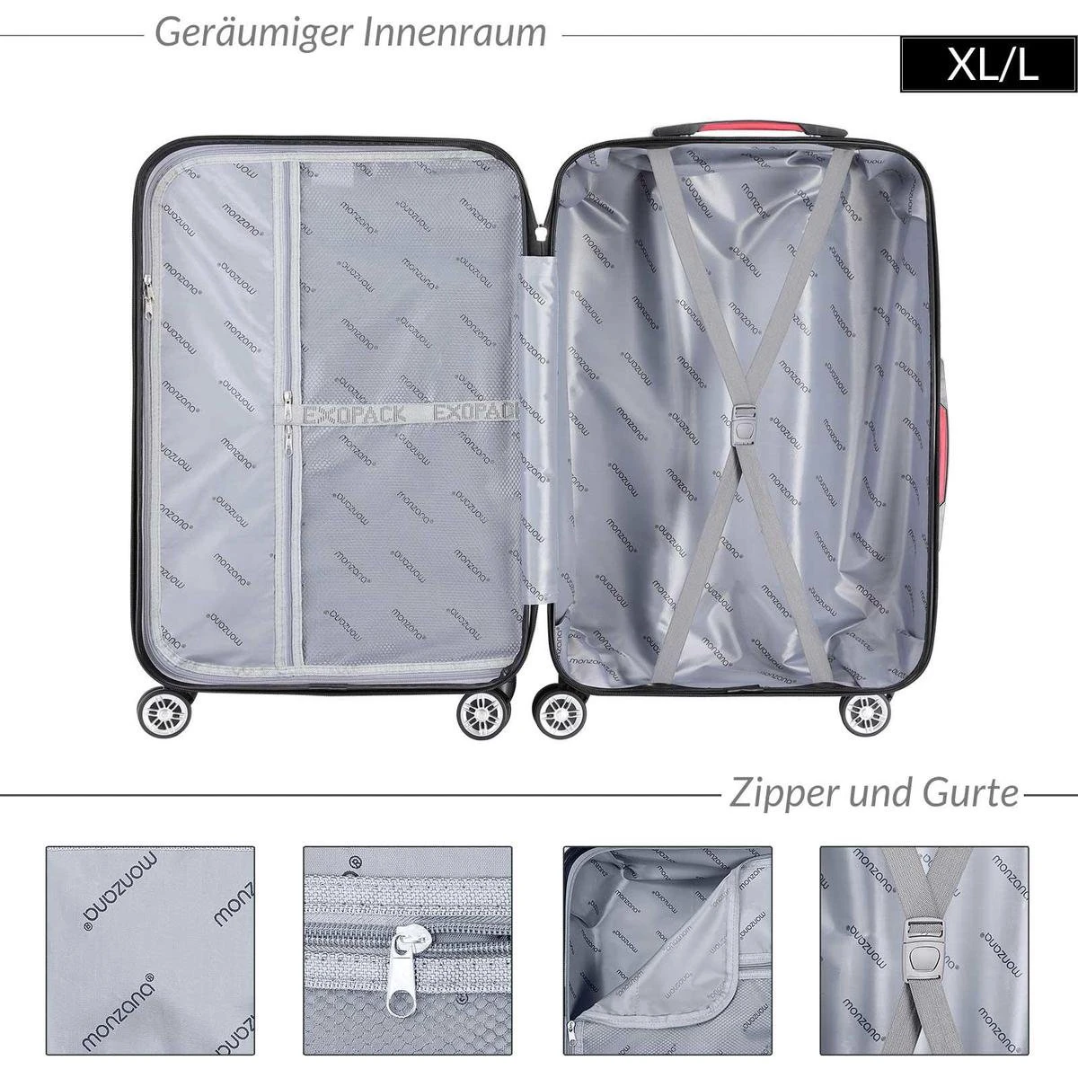 Monzana Exopack Hardcase Koffer Zwart 65x41x27cm 8 Monzana Exopack Hardcase Koffer Zwart 65x41x27cm - Afbeelding 6