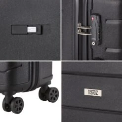 TravelZ Big Bars Reiskoffer 68 Cm Met Dubbele Wielen - Trolley Koffer Met TSA-slot - Zwart -Bagage Kortingen Winkel 1200x1200 1657