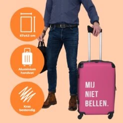 NoBoringSuitcases.com® Koffer Groot - Quotes - Spreuken - Mij Niet Bellen. - Roze - Wit - Trolley Koffer Met TSA-slot - Met Wielen - 90 Liter - Reiskoffer - 66 Cm 12 NoBoringSuitcases.com® Koffer Groot - Quotes - Spreuken - Mij Niet Bellen. - Roze - Wit - Trolley Koffer Met TSA-slot - Met Wielen - 90 Liter - Reiskoffer - 66 Cm -Bagage Kortingen Winkel 1200x1200 1665