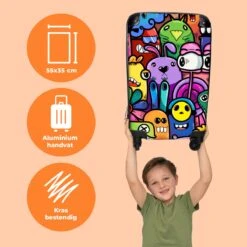 NoBoringSuitcases.com® Koffer - Monster - Bloemen - Regenboog - Design - Grappig - Past Binnen 55x40x20 Cm En 55x35x25 Cm - Handbagage - Trolley - Fotokoffer - Cabin Size - Print -Bagage Kortingen Winkel 1200x1200 1835