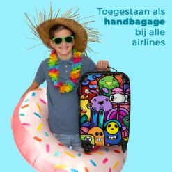 NoBoringSuitcases.com® Koffer - Monster - Bloemen - Regenboog - Design - Grappig - Past Binnen 55x40x20 Cm En 55x35x25 Cm - Handbagage - Trolley - Fotokoffer - Cabin Size - Print -Bagage Kortingen Winkel 1200x1200 1837