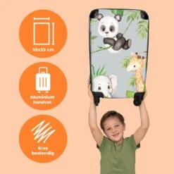 NoBoringSuitcases.com® Koffer - Jungle - Panda - Olifant - Giraffe - Kinderen - Past Binnen 55x40x20 Cm En 55x35x25 Cm - Handbagage - Trolley - Fotokoffer - Cabin Size - Print -Bagage Kortingen Winkel 1200x1200 1843
