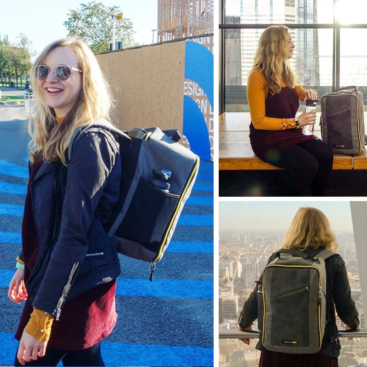 CabinMax Manhatten – Handbagage 20L – Rugzak – Schooltas - 40x20x25 Cm – Compact Reistas – Lichtgewicht – Grijs/Blauw 8 CabinMax Manhatten – Handbagage 20L – Rugzak – Schooltas - 40x20x25 Cm – Compact Reistas – Lichtgewicht – Grijs/Blauw - Afbeelding 6