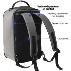 CabinMax Manhatten – Handbagage 20L – Rugzak – Schooltas - 40x20x25 Cm – Compact Reistas – Lichtgewicht – Grijs/Blauw 17 CabinMax Manhatten – Handbagage 20L – Rugzak – Schooltas - 40x20x25 Cm – Compact Reistas – Lichtgewicht – Grijs/Blauw -Bagage Kortingen Winkel 1200x1200 1934