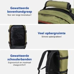 CabinMax Metz Reistas – Handbagage 20L – Rugzak – Schooltas - 40x25x20 Cm – Compact Backpack – Lichtgewicht – Khaki 21 CabinMax Metz Reistas – Handbagage 20L – Rugzak – Schooltas - 40x25x20 Cm – Compact Backpack – Lichtgewicht – Khaki -Bagage Kortingen Winkel 1200x1200 1977