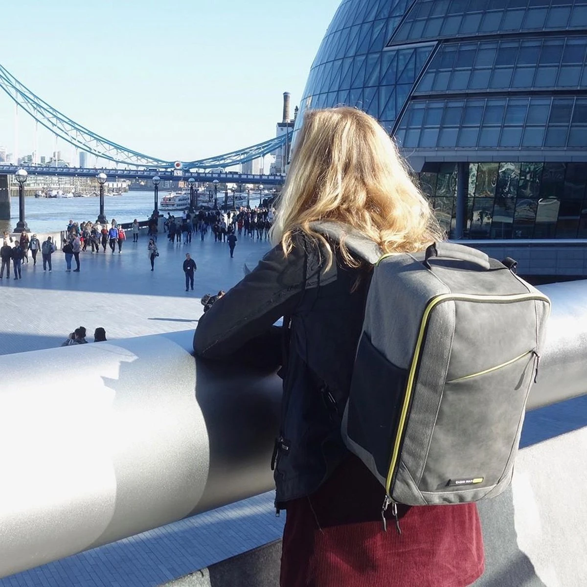 CabinMax Manhatten – Handbagage 20L – Rugzak – Schooltas - 40x20x25 Cm – Compact Reistas – Lichtgewicht – Grijs/Geel 6 CabinMax Manhatten – Handbagage 20L – Rugzak – Schooltas - 40x20x25 Cm – Compact Reistas – Lichtgewicht – Grijs/Geel - Afbeelding 4