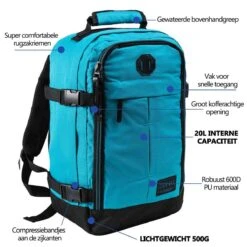 CabinMax Metz Reistas – Handbagage 20L – Rugzak – Schooltas - 40x25x20 Cm – Compact Backpack – Lichtgewicht – Teal 31 CabinMax Metz Reistas – Handbagage 20L – Rugzak – Schooltas - 40x25x20 Cm – Compact Backpack – Lichtgewicht – Teal -Bagage Kortingen Winkel 1200x1200 2015