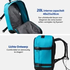 CabinMax Metz Reistas – Handbagage 20L – Rugzak – Schooltas - 40x25x20 Cm – Compact Backpack – Lichtgewicht – Teal 33 CabinMax Metz Reistas – Handbagage 20L – Rugzak – Schooltas - 40x25x20 Cm – Compact Backpack – Lichtgewicht – Teal -Bagage Kortingen Winkel 1200x1200 2017