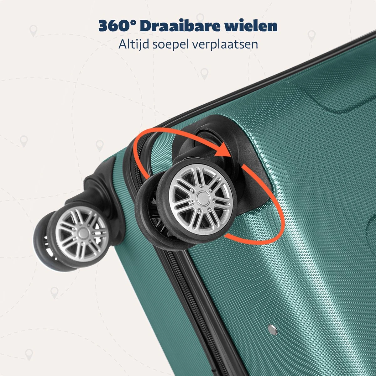 TRVLMORE Koffer - Handbagage - 54x36x20cm - 38L - Donkergroen 8 TRVLMORE Koffer - Handbagage - 54x36x20cm - 38L - Donkergroen - Afbeelding 6