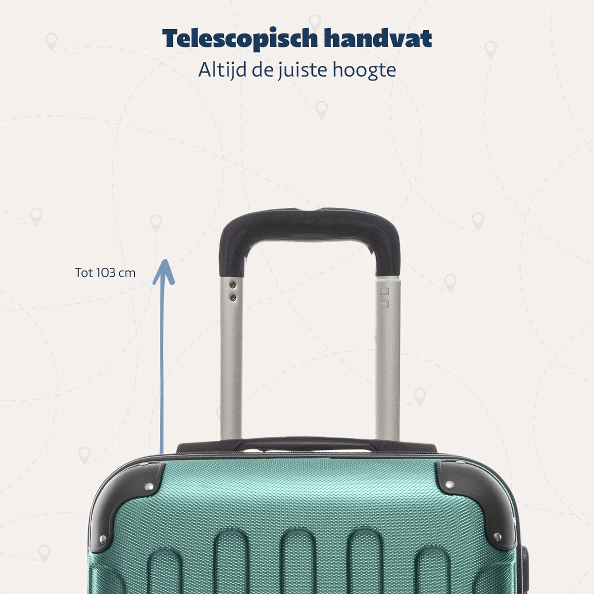 TRVLMORE Koffer - Handbagage - 54x36x20cm - 38L - Donkergroen 10 TRVLMORE Koffer - Handbagage - 54x36x20cm - 38L - Donkergroen - Afbeelding 8