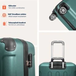 TRVLMORE Koffer - Handbagage - 54x36x20cm - 38L - Donkergroen 22 TRVLMORE Koffer - Handbagage - 54x36x20cm - 38L - Donkergroen -Bagage Kortingen Winkel 1200x1200 210