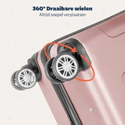 TRVLMORE Koffer - Handbagage - 54x36x20cm - 38L - Roségoud -Bagage Kortingen Winkel 1200x1200 217