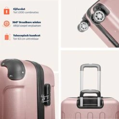 TRVLMORE Koffer - Handbagage - 54x36x20cm - 38L - Roségoud -Bagage Kortingen Winkel 1200x1200 220