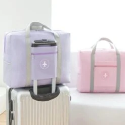 Merkloos Opvouwbare Reistas Paars/Lila - Opbergtas - Weekendtas - Reistas Voor Handbagage - Opvouwbare Reistassen Dames - Reistas Voor Op Koffer - Dames Tas - Damestas - Tas Voor Reizen - Sporttas -Bagage Kortingen Winkel 1200x1200 2205