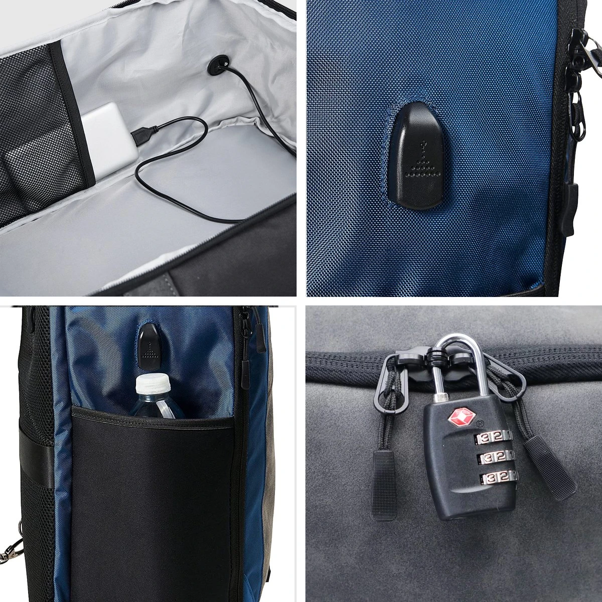 CabinMax Manhatten – Handbagage 20L – Rugzak – Schooltas - 40x20x25 Cm – Compact Reistas – Lichtgewicht – Nettuno Blauw 7 CabinMax Manhatten – Handbagage 20L – Rugzak – Schooltas - 40x20x25 Cm – Compact Reistas – Lichtgewicht – Nettuno Blauw - Afbeelding 5