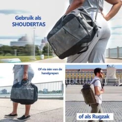 CabinMax Manhatten XL – Handbagage 20L – Rugzak Met USB Poort– Schooltas - 40x20x25 Cm – Compact Reistas – Lichtgewicht – Grijs/Zwart -Bagage Kortingen Winkel 1200x1200 2282