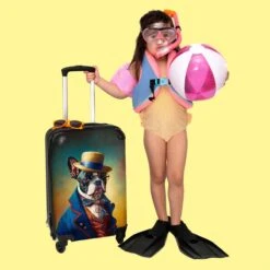 NoBoringSuitcases.com® Koffer - Hond - Kleding - Accessoires - Verf - Portret - Kinderen - Reiskoffer Met Wielen - Kinderkoffer - Fotokoffer - Past Binnen 55x40x20 Cm En 55x35x25 Cm - Trolley Handbagage Lichtgewicht -Bagage Kortingen Winkel 1200x1200 229