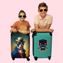 NoBoringSuitcases.com® Koffer - Hond - Kleding - Accessoires - Verf - Portret - Kinderen - Reiskoffer Met Wielen - Kinderkoffer - Fotokoffer - Past Binnen 55x40x20 Cm En 55x35x25 Cm - Trolley Handbagage Lichtgewicht -Bagage Kortingen Winkel 1200x1200 230