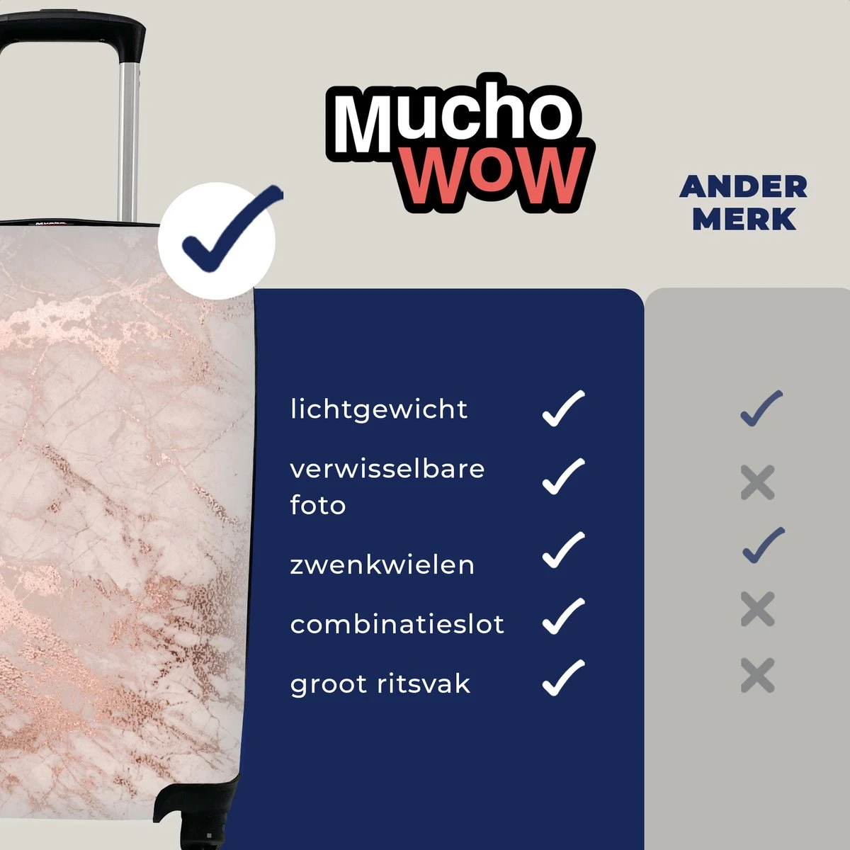 MuchoWow® Koffer - Marmer - Roze - Luxe - Marmerlook - Glitter - Design - Past Binnen 55x40x20 Cm En 55x35x25 Cm - Handbagage - Trolley - Fotokoffer - Cabin Size - Print 13 MuchoWow® Koffer - Marmer - Roze - Luxe - Marmerlook - Glitter - Design - Past Binnen 55x40x20 Cm En 55x35x25 Cm - Handbagage - Trolley - Fotokoffer - Cabin Size - Print - Afbeelding 11