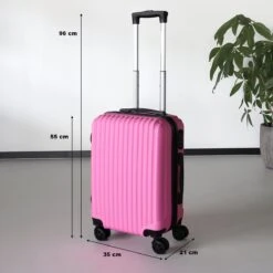 Handbagage Koffer 55cm Roze 4 Wielen Trolley Met Pin Slot -Bagage Kortingen Winkel 1200x1200 338
