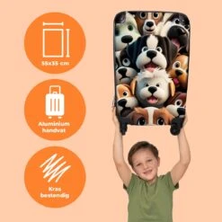 NoBoringSuitcases.com® Koffer - Hond - Dieren - Design - Bruin - Trolley Op Wieltjes - Handbagagekoffer - Past Binnen 55x40x20 Cm En 55x35x25 Cm - Reiskoffers - Fotokoffer -Bagage Kortingen Winkel 1200x1200 350