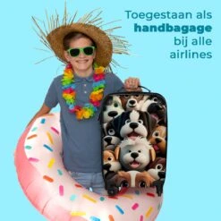 NoBoringSuitcases.com® Koffer - Hond - Dieren - Design - Bruin - Trolley Op Wieltjes - Handbagagekoffer - Past Binnen 55x40x20 Cm En 55x35x25 Cm - Reiskoffers - Fotokoffer -Bagage Kortingen Winkel 1200x1200 352