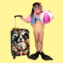NoBoringSuitcases.com® Koffer - Hond - Dieren - Design - Bruin - Trolley Op Wieltjes - Handbagagekoffer - Past Binnen 55x40x20 Cm En 55x35x25 Cm - Reiskoffers - Fotokoffer -Bagage Kortingen Winkel 1200x1200 353