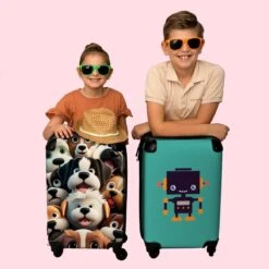 NoBoringSuitcases.com® Koffer - Hond - Dieren - Design - Bruin - Trolley Op Wieltjes - Handbagagekoffer - Past Binnen 55x40x20 Cm En 55x35x25 Cm - Reiskoffers - Fotokoffer -Bagage Kortingen Winkel 1200x1200 354