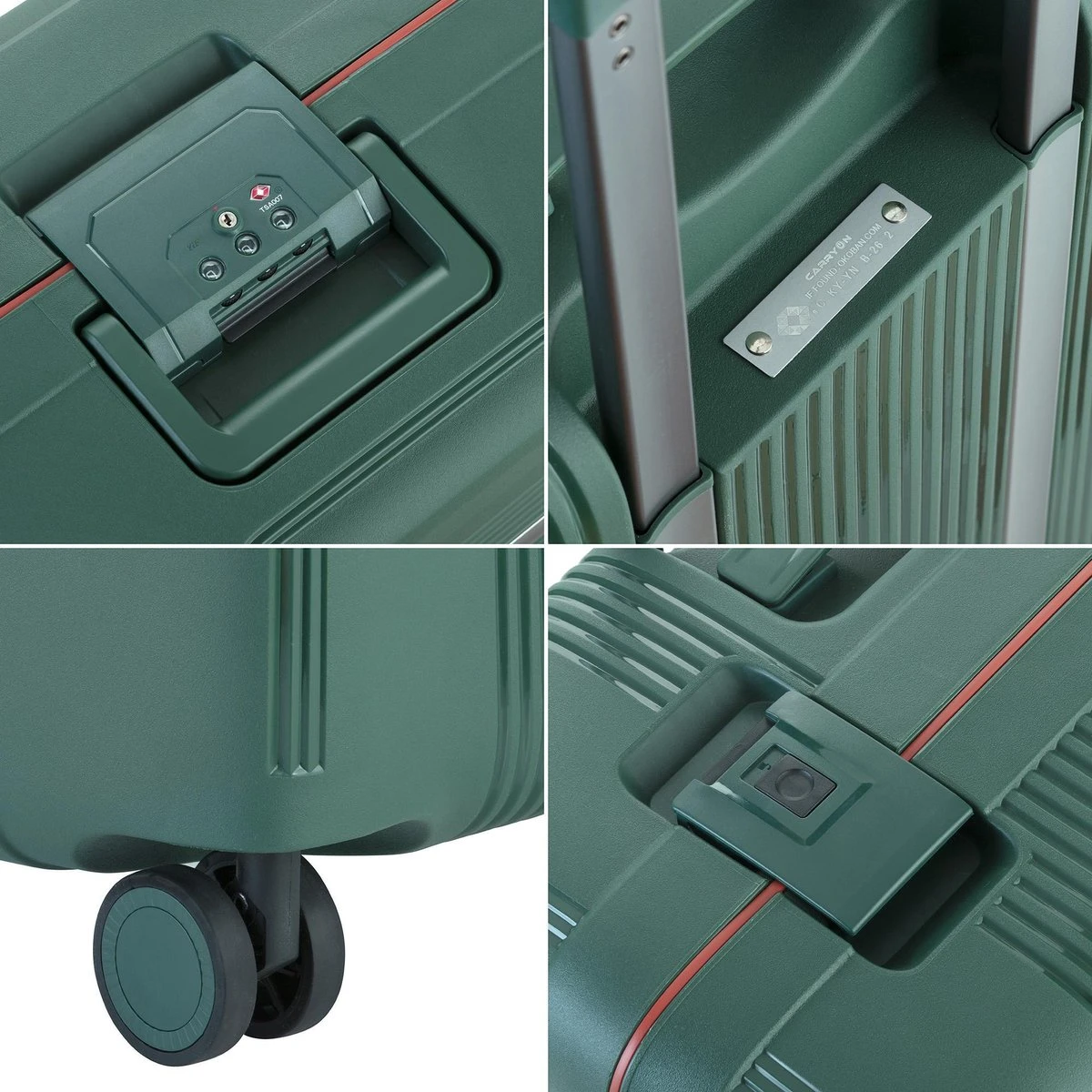 CarryOn Protector Luxe Handbagage Koffer - Trolley 55cm Met TSA-slot En Clipsluiting - Groen 9 CarryOn Protector Luxe Handbagage Koffer - Trolley 55cm Met TSA-slot En Clipsluiting - Groen - Afbeelding 7