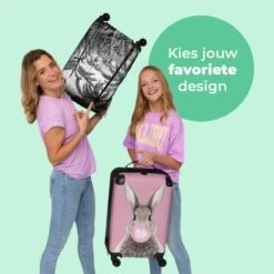 NoBoringSuitcases.com® Koffer - Jungle - Palmboom - Vintage - Zwart Wit - Past Binnen 55x40x20 Cm En 55x35x25 Cm - Handbagage - Trolley - Fotokoffer - Cabin Size - Print -Bagage Kortingen Winkel 1200x1200 451